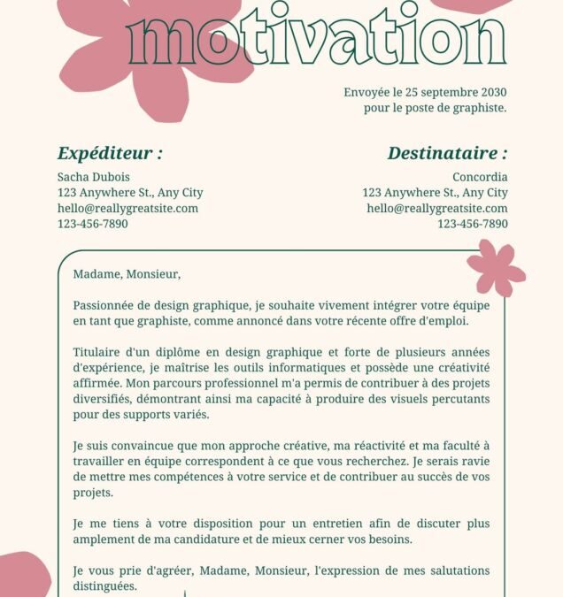 Lettre de motivation pour un stage : guide pratique pour réussir votre candidature
