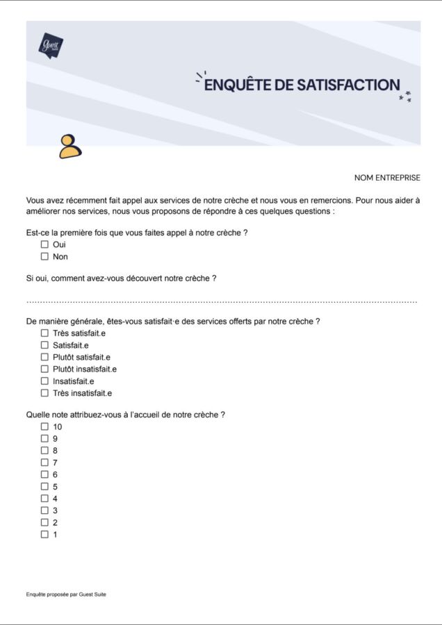 Exemple questionnaire satisfaction PDF