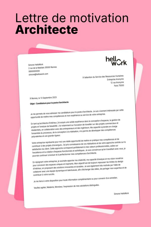 lettre motivation anglais