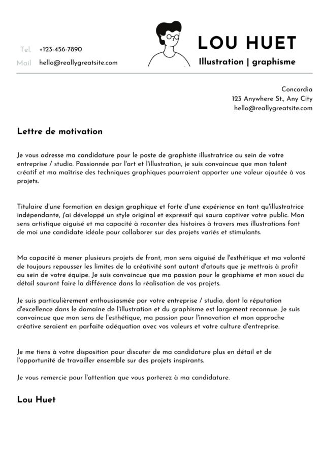 lettre motivation anglais