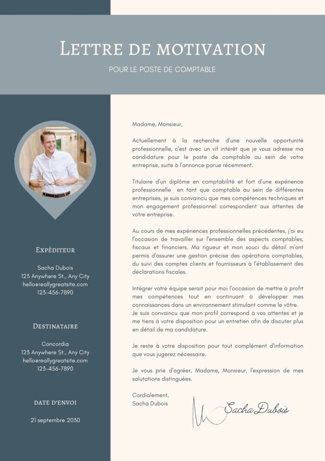 lettre motivation anglais