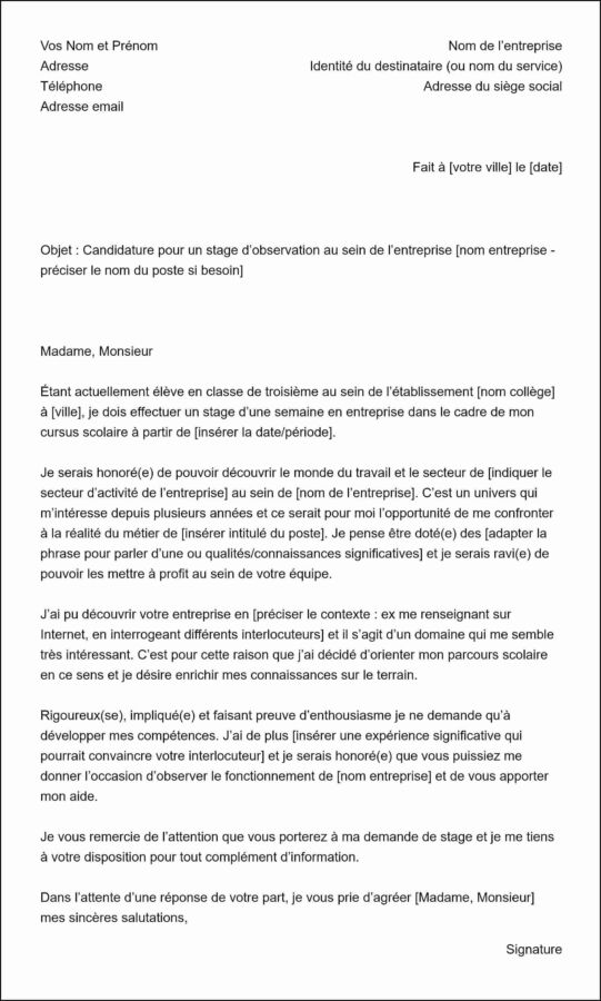 lettre motivation stage guide