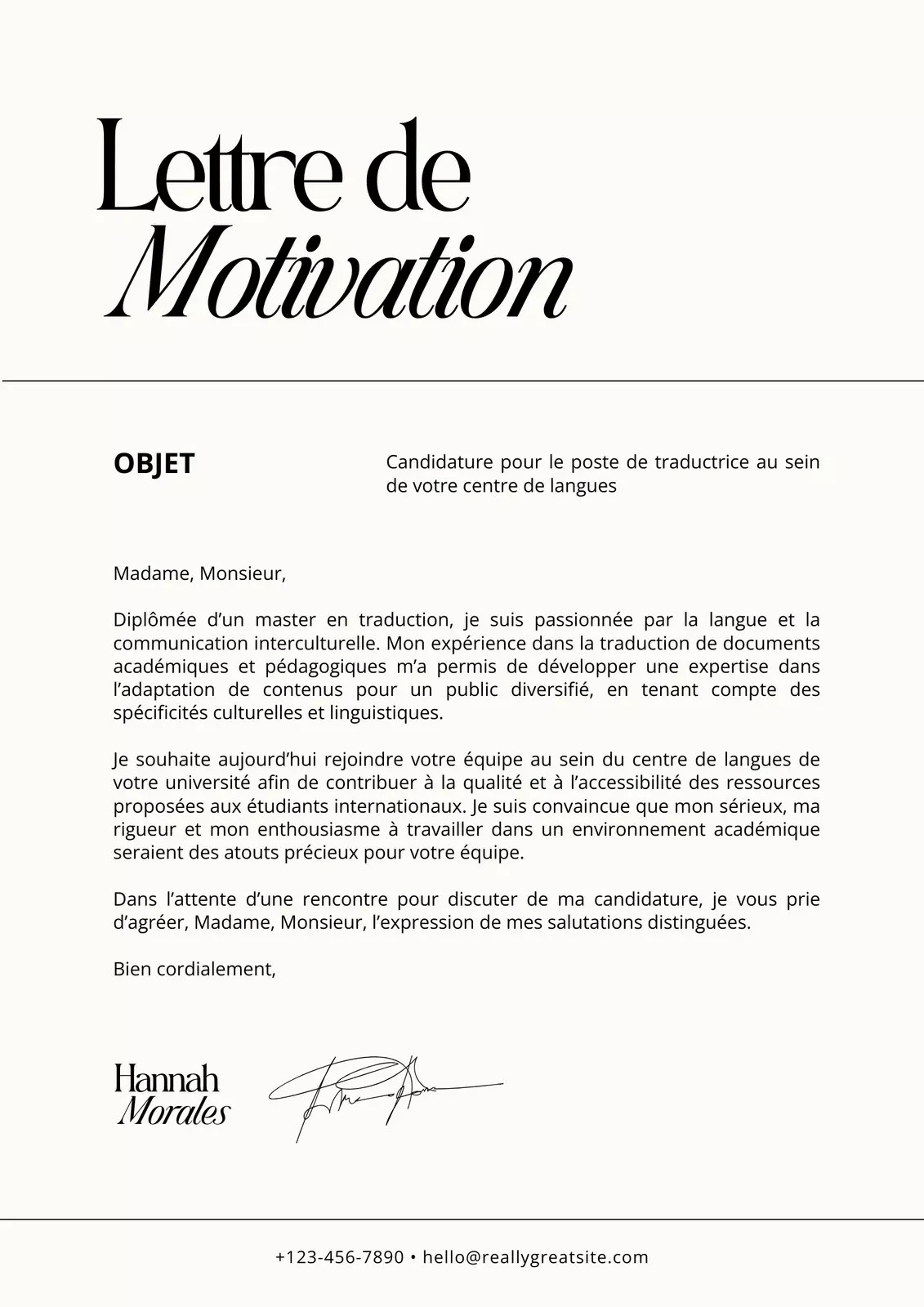 lettre motivation stage guide