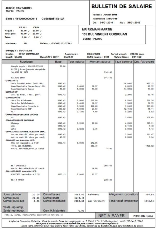 Guide salaire brut en net