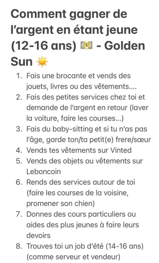 Travail pour adolescent 17 ans