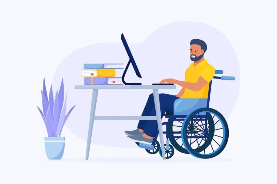 Marché travail handicapé accessible