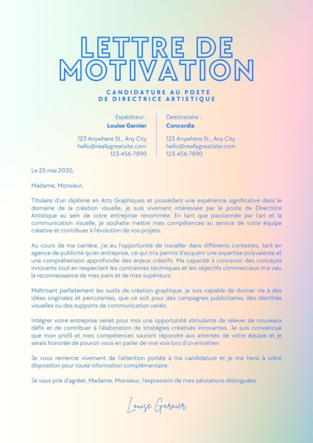Exemple de lettre Parcoursup