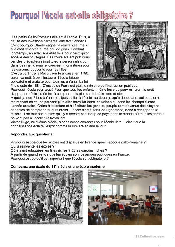 Obligation de l'école en France
