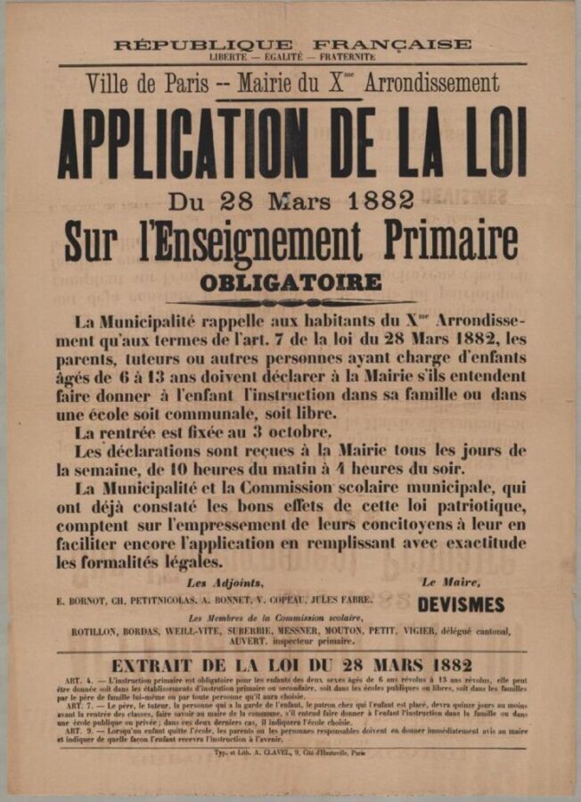 Obligation de l'école en France