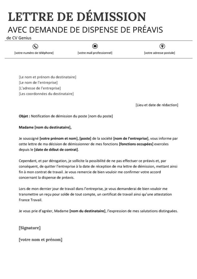 Nouvelle voie après démission